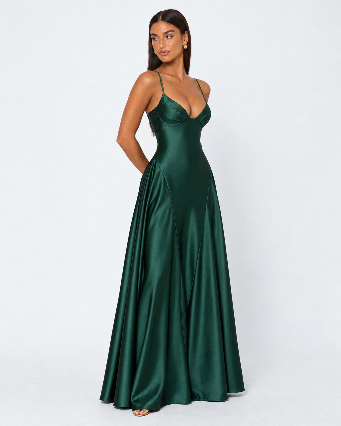 Robe longue en satin Midnight Romance – photo 12
