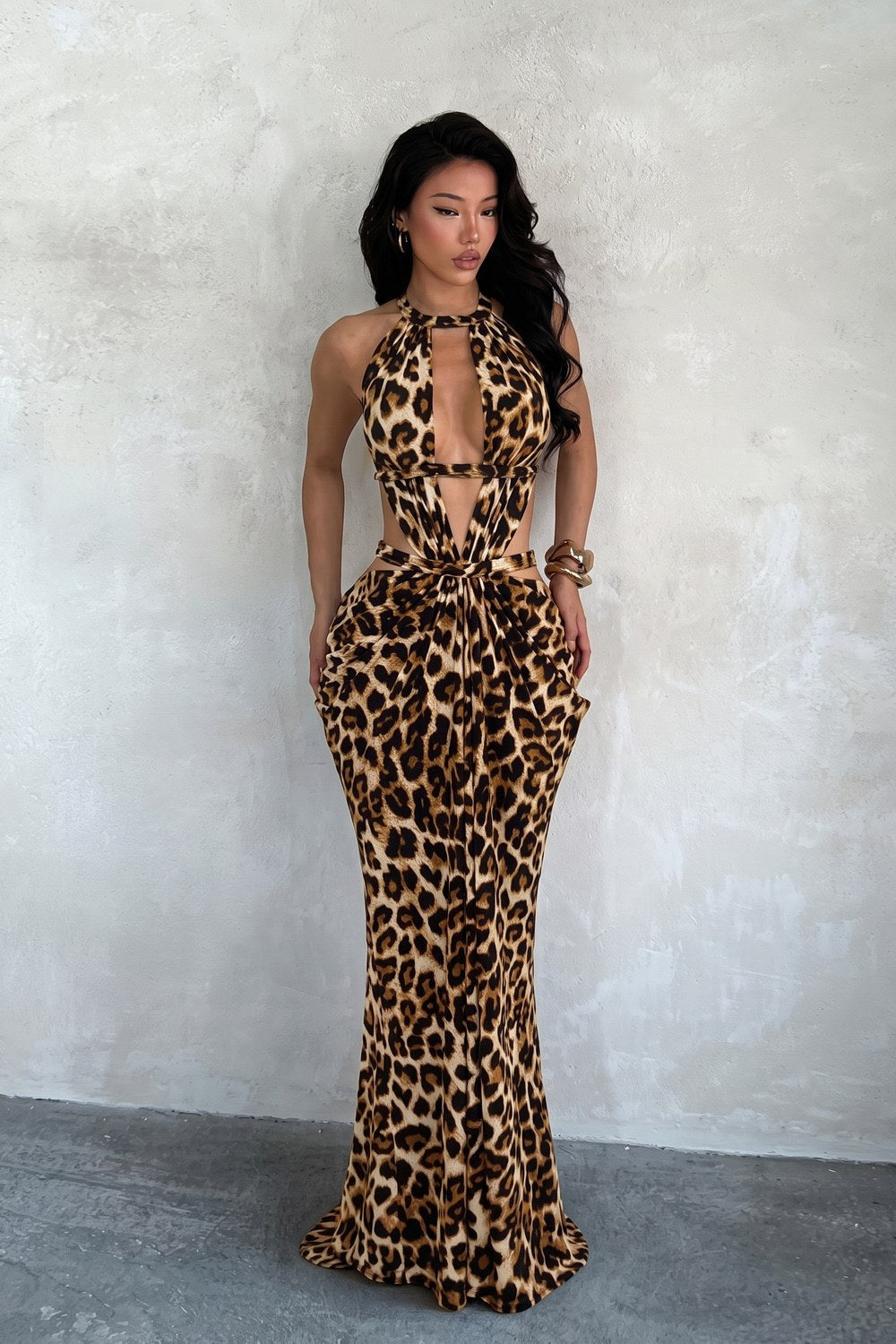 Robe longue col licou Imara à découpes – photo 8