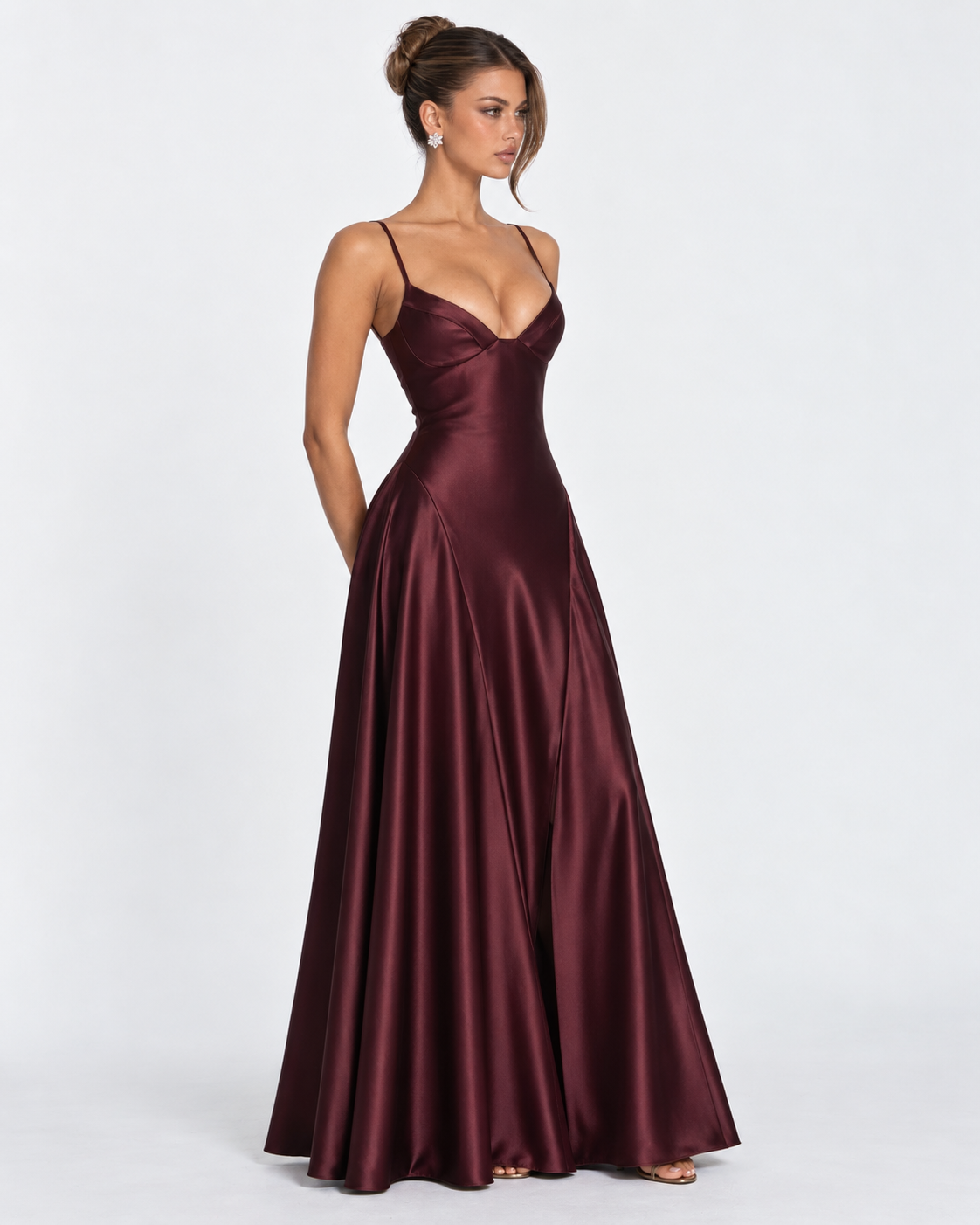 Robe longue en satin Midnight Romance – photo 2