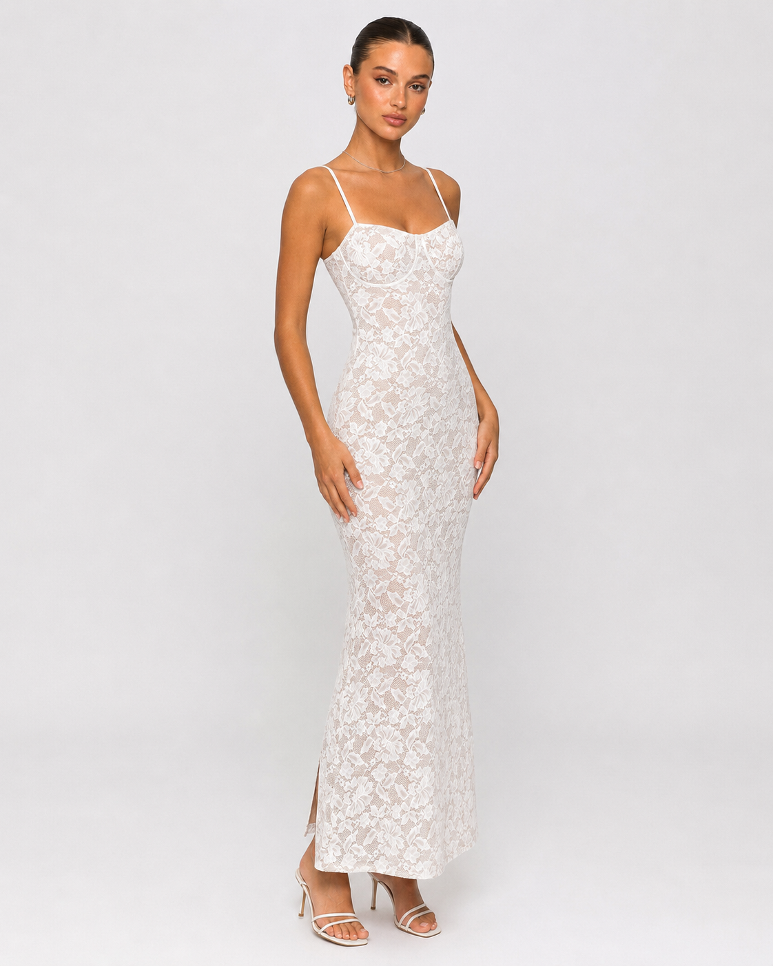 Robe longue en dentelle Love Story – photo 3