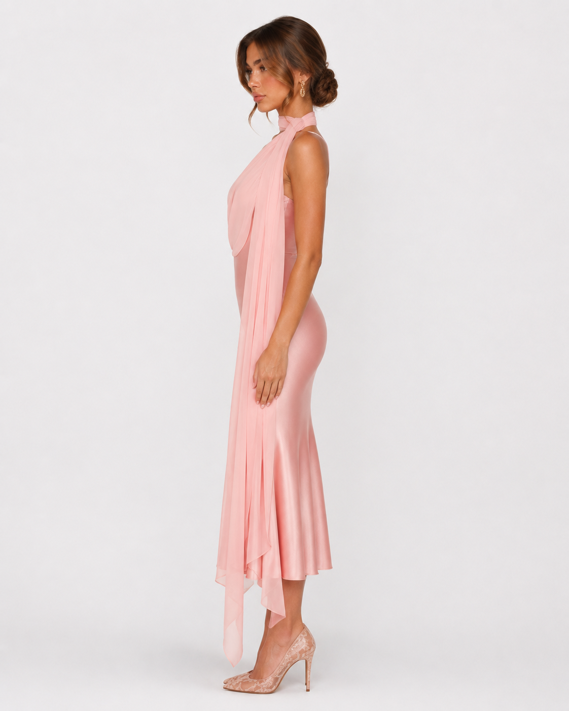 Robe midi en satin Seraphina – photo 3