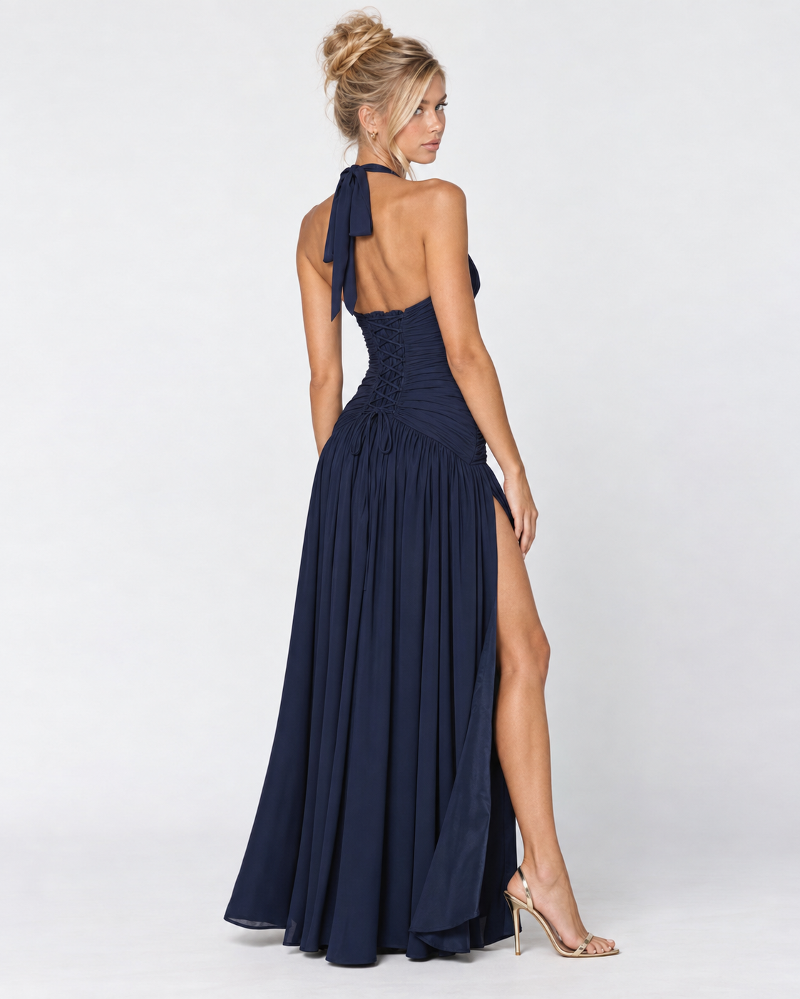 Robe longue froncée Serena – photo 13
