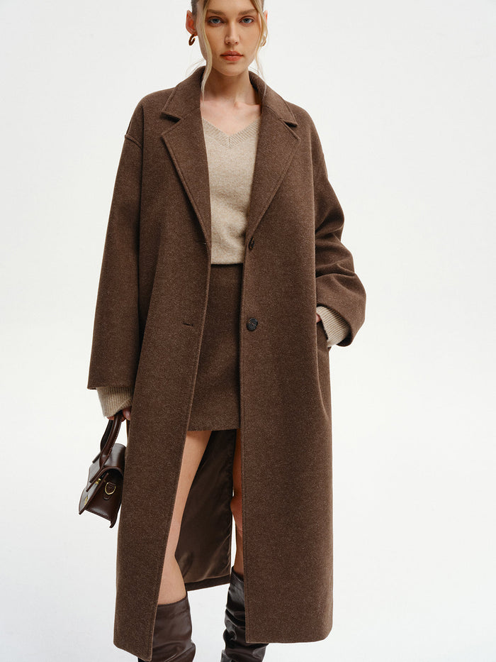 Manteau long oversize en tweed