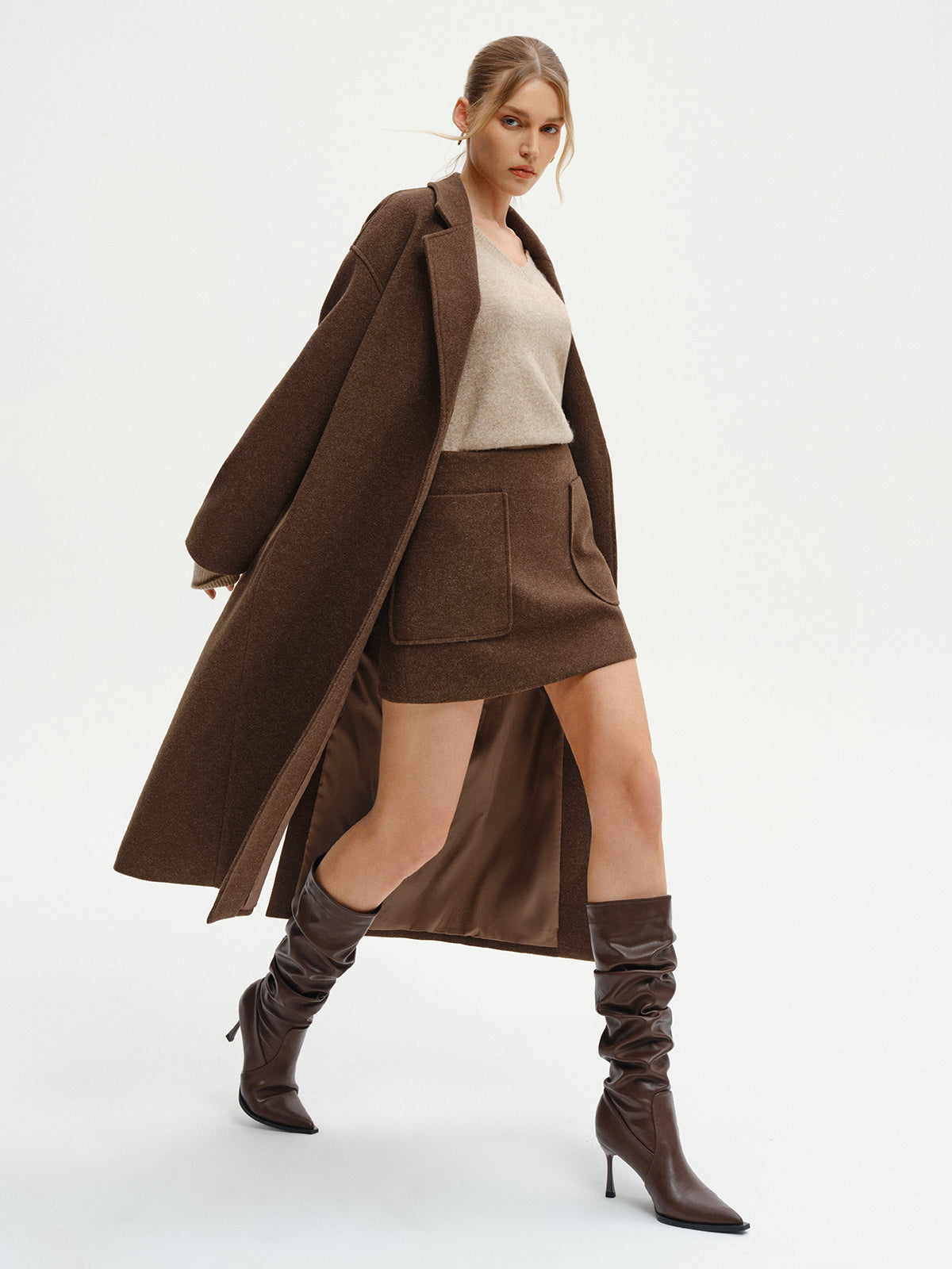 Manteau long oversize en tweed – photo 4