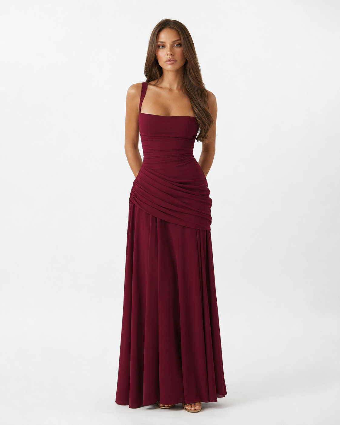 Robe longue drapée Sculpted Muse – photo 9