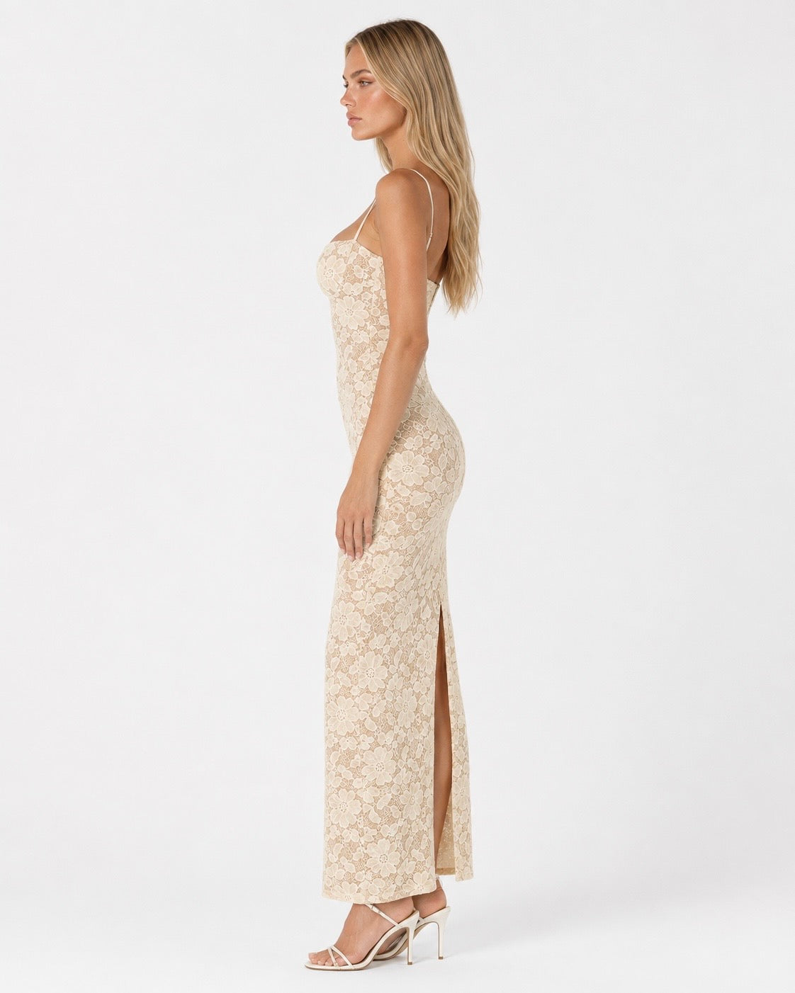 Robe longue en dentelle Love Story – photo 8