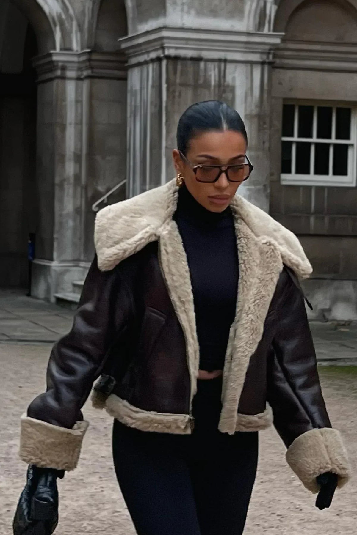 Veste Sampson effet peau lainée