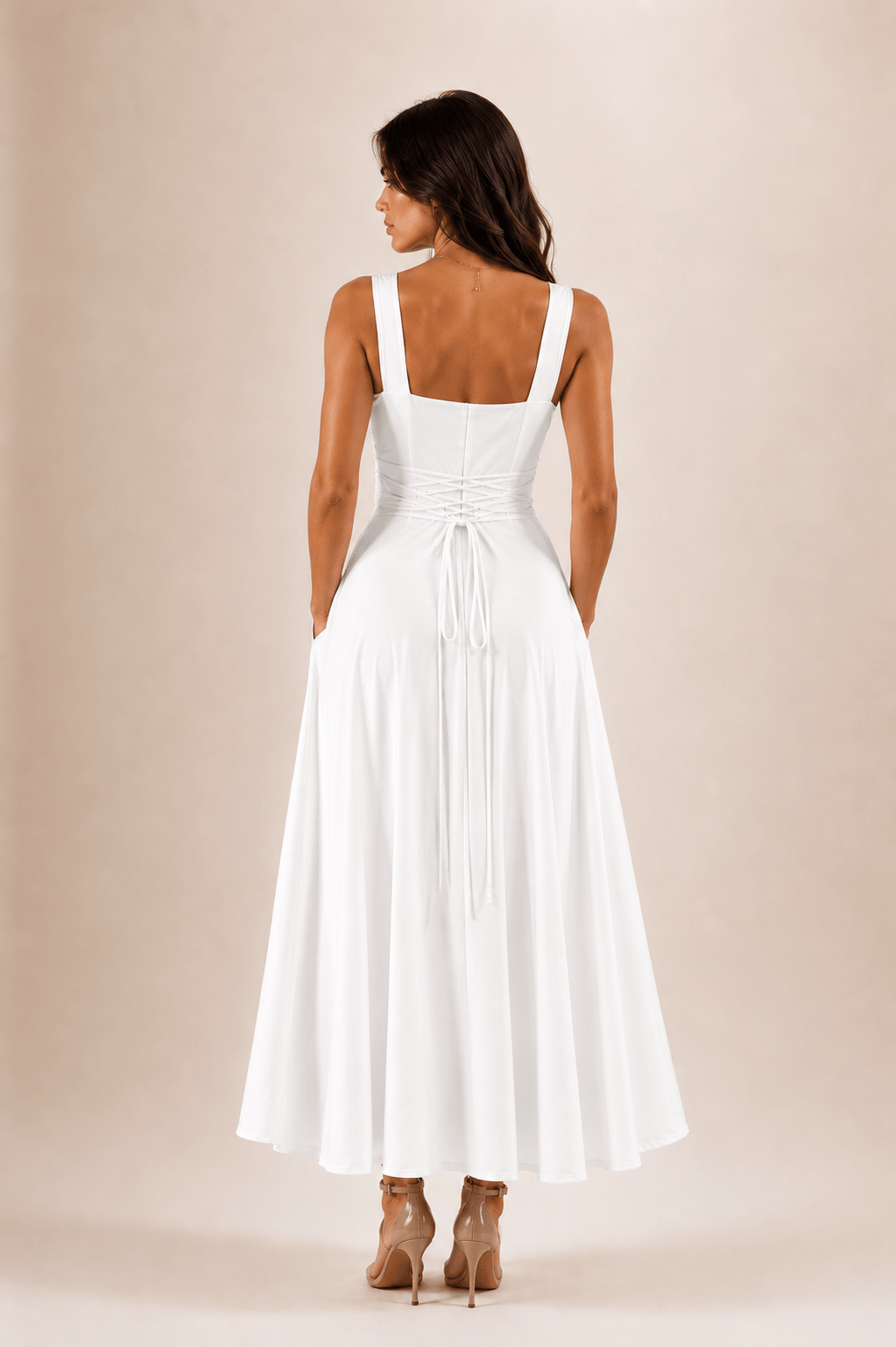 Robe midi Fiorella nouée au dos – photo 2