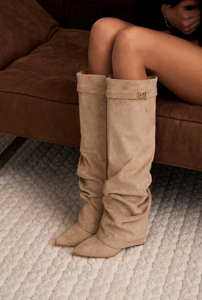Bottes hautes souples effet daim – photo 24