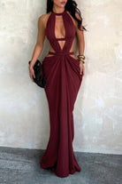 Robe longue col licou Imara à découpes – photo 7