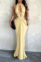 Robe longue col licou Imara à découpes – photo 4