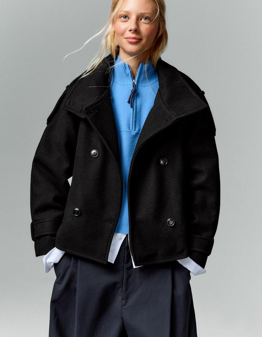 Manteau ceinturé Elvéra à col cheminée – photo 12