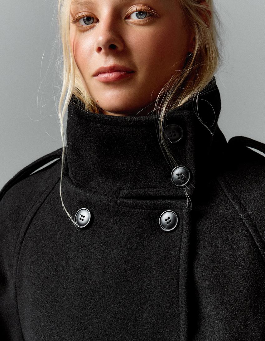 Manteau ceinturé Elvéra à col cheminée – photo 13