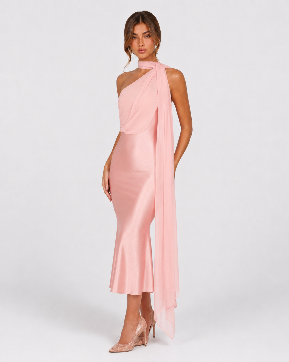 Robe midi en satin Seraphina – photo 2
