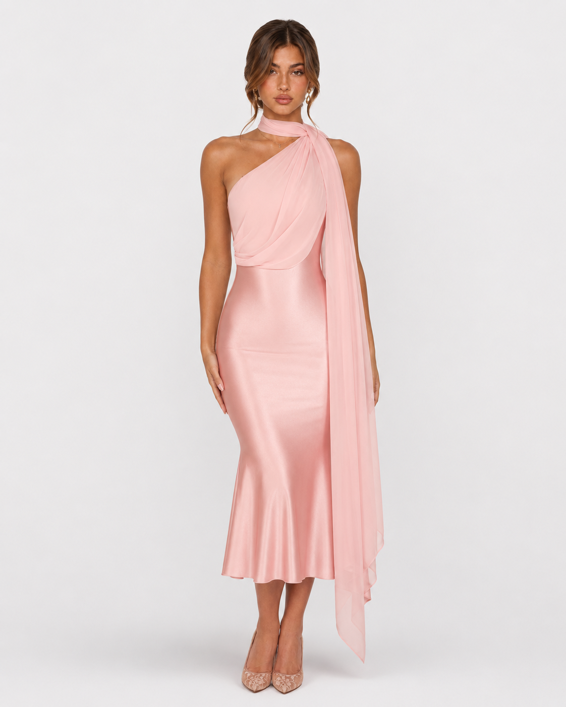 Robe midi en satin Seraphina