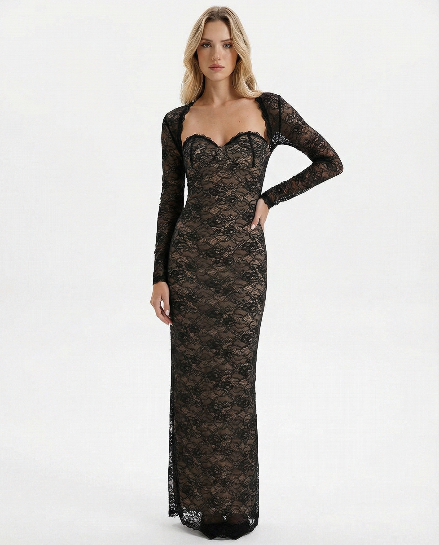 Robe longue en dentelle Lace Muse – photo 3