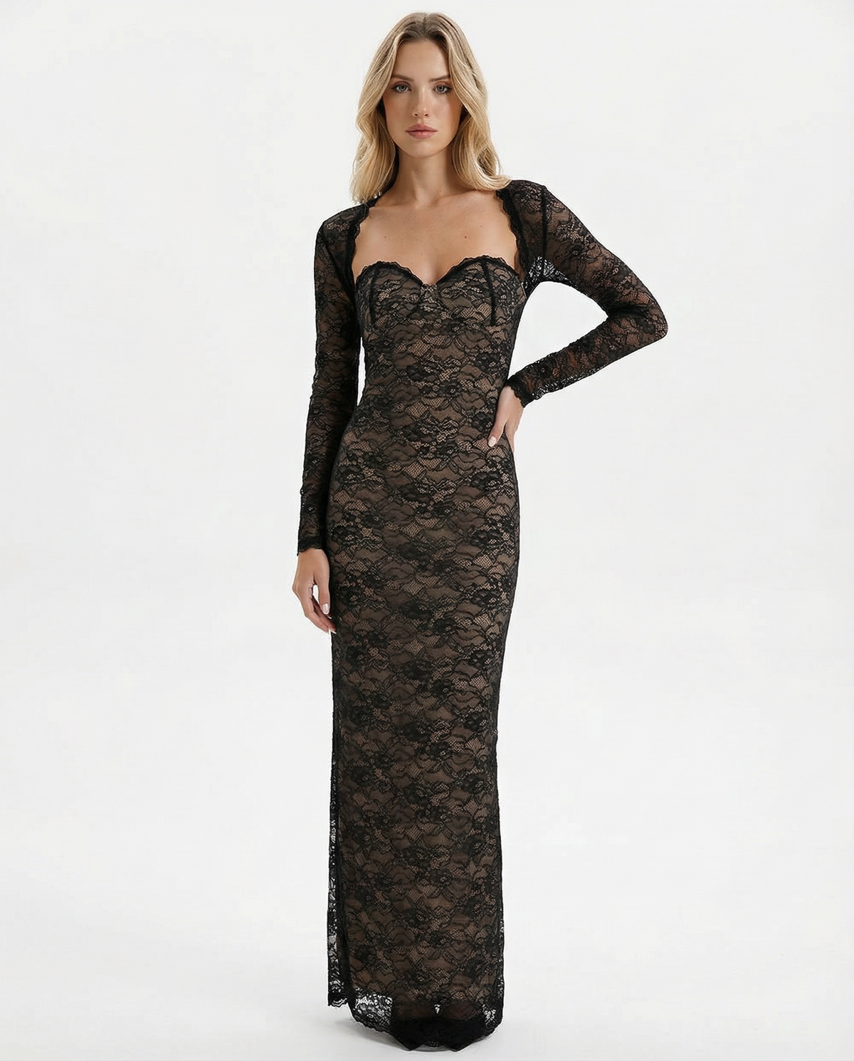 Robe longue en dentelle Lace Muse – photo 3