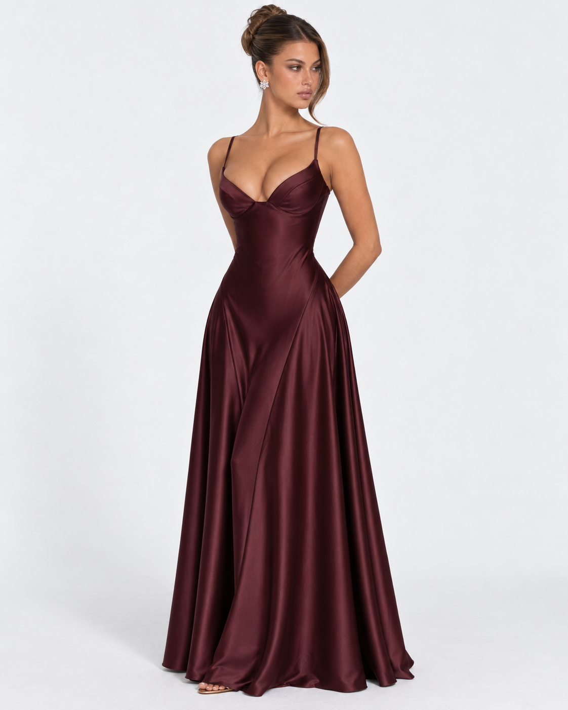 Robe longue en satin Midnight Romance – photo 4