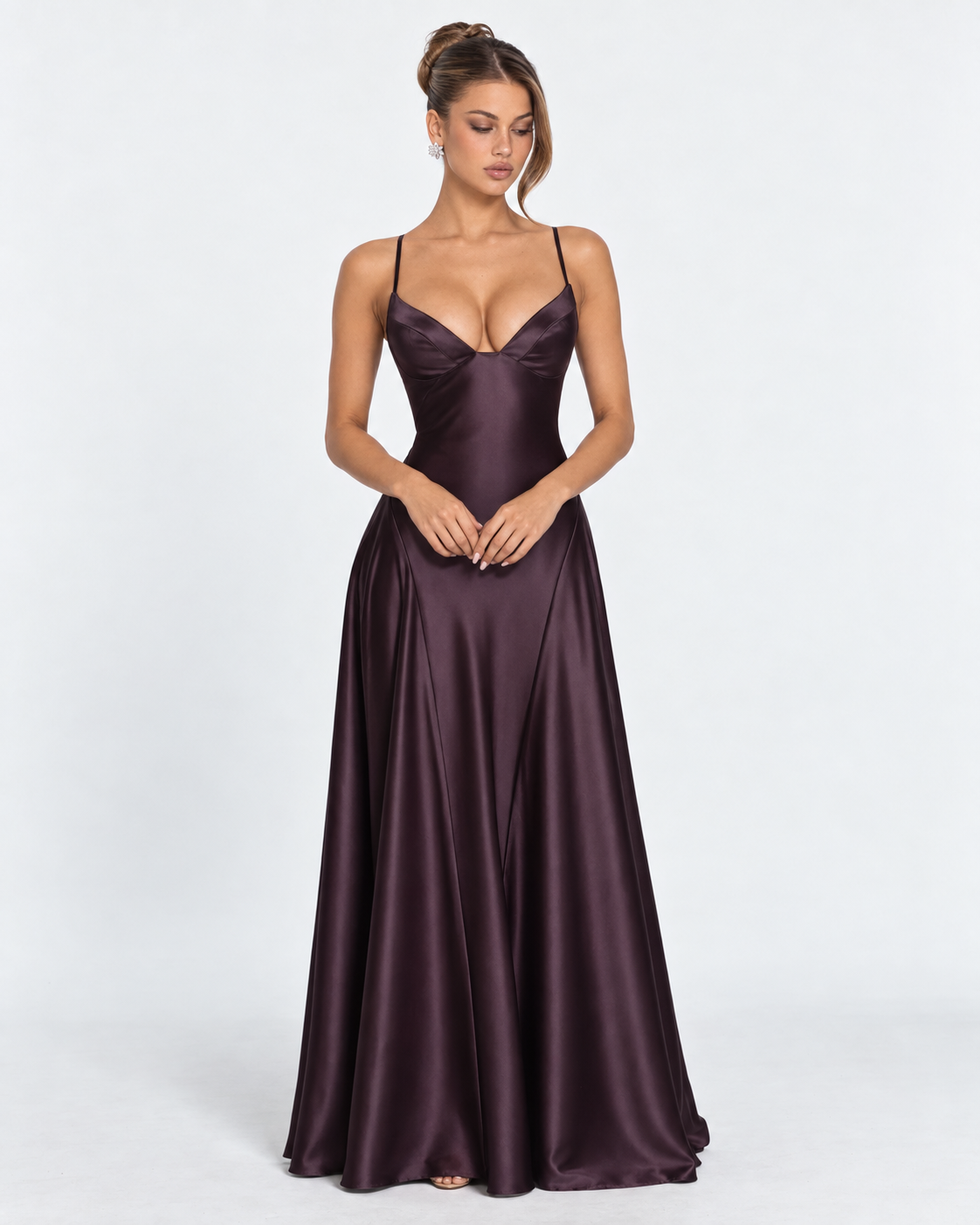 Robe longue en satin Midnight Romance – photo 7