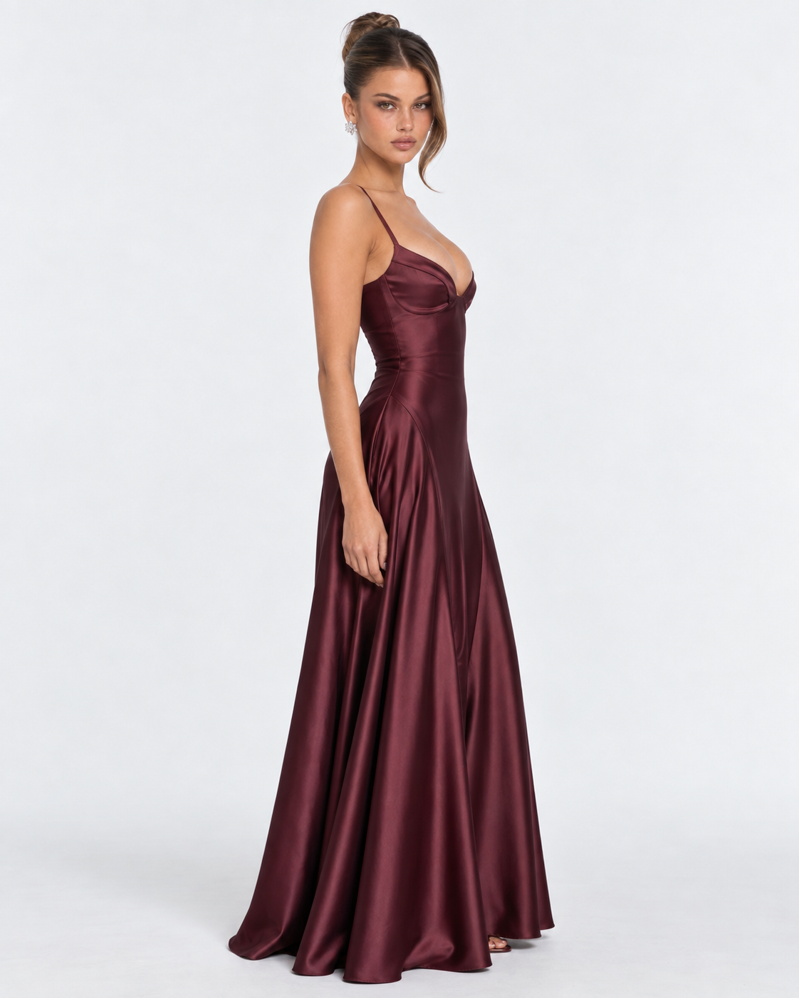 Robe longue en satin Midnight Romance – photo 3