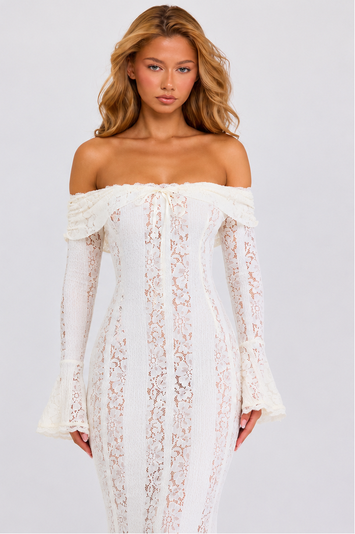 Robe longue en dentelle Ethereal – photo 11