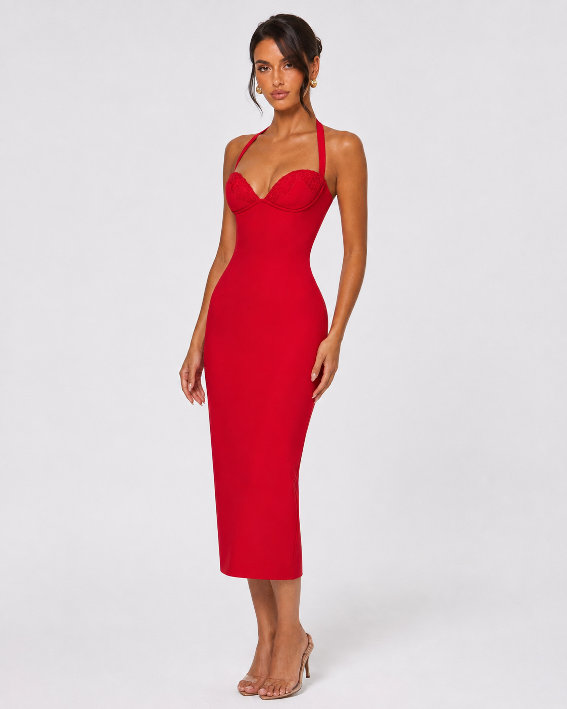 Robe midi en dentelle Amour – photo 2