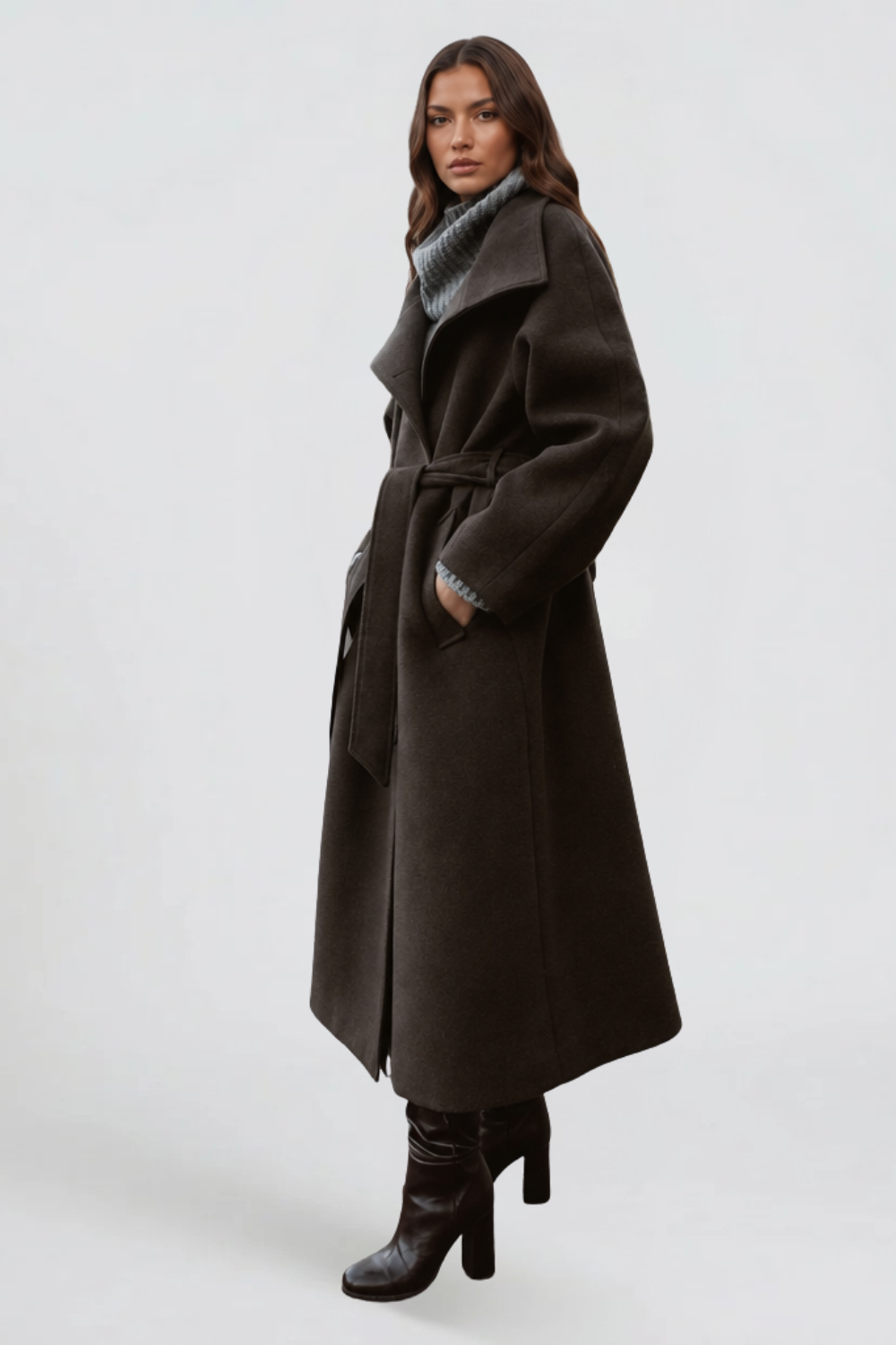 Manteau long ceinturé Adriana – photo 9