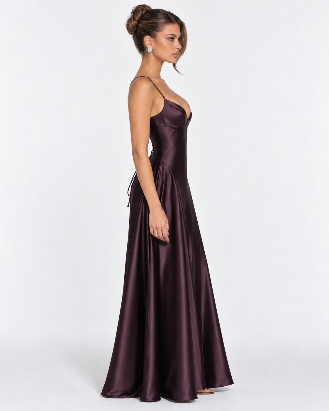Robe longue en satin Midnight Romance – photo 8
