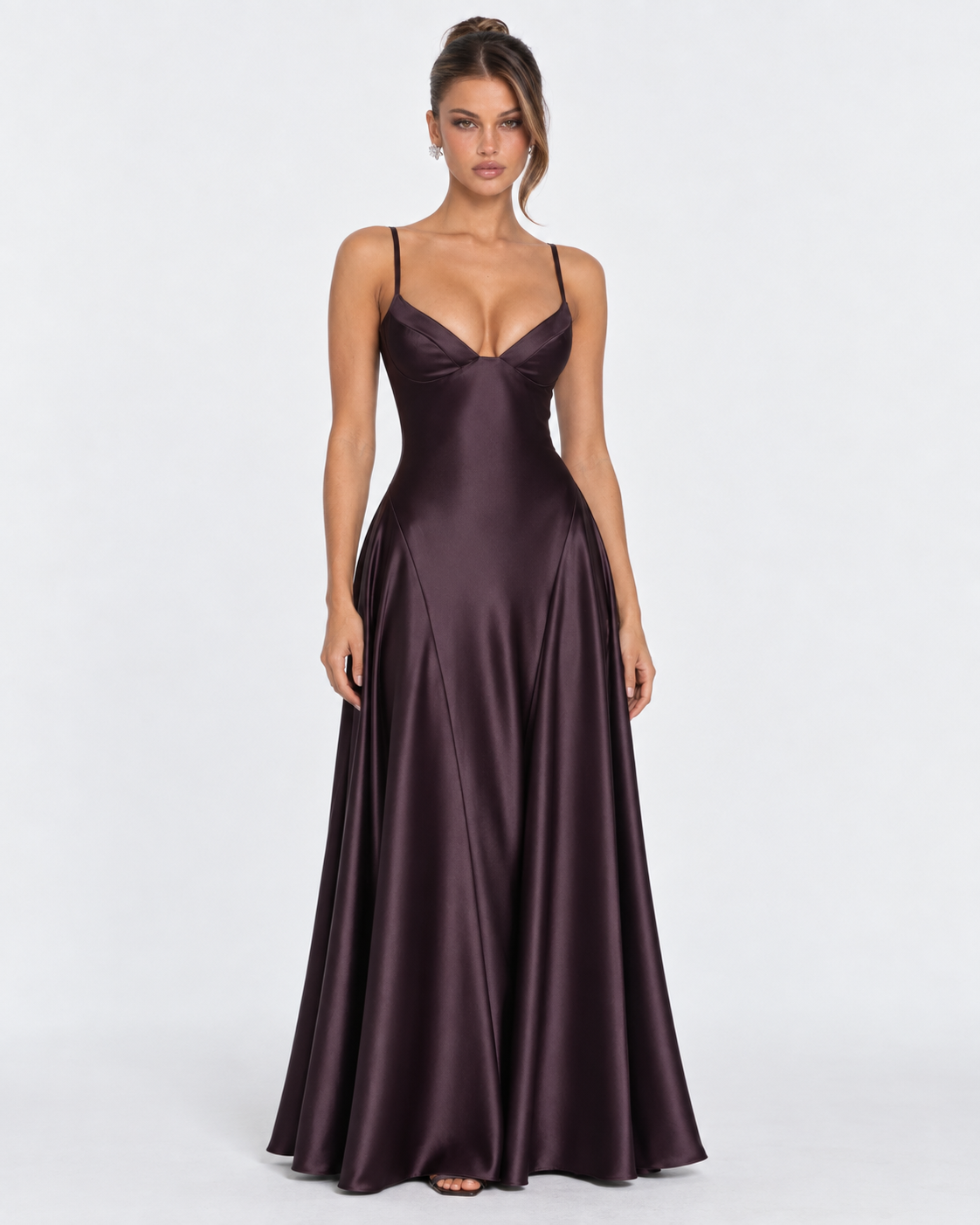 Robe longue en satin Midnight Romance – photo 6