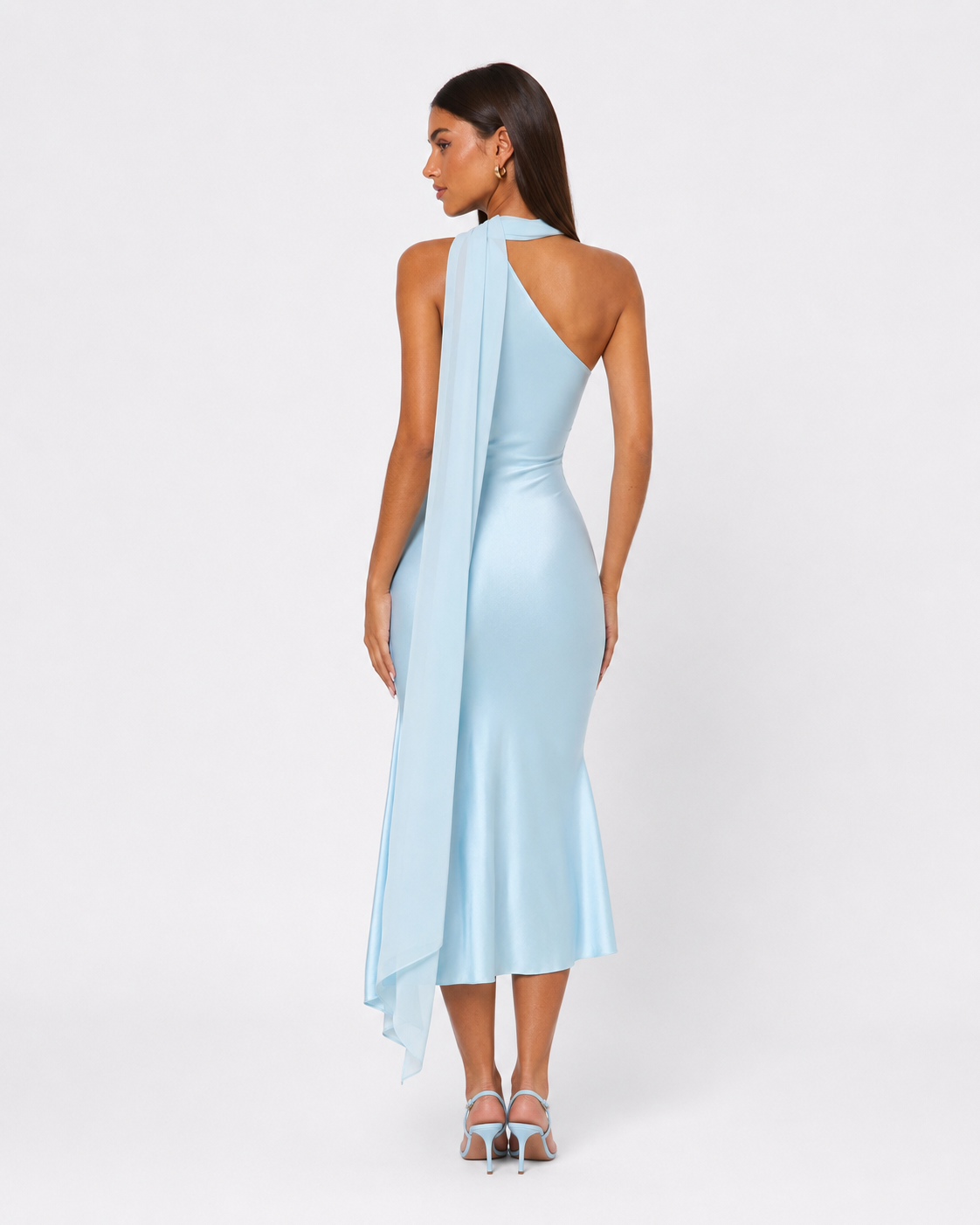 Robe midi en satin Seraphina – photo 9