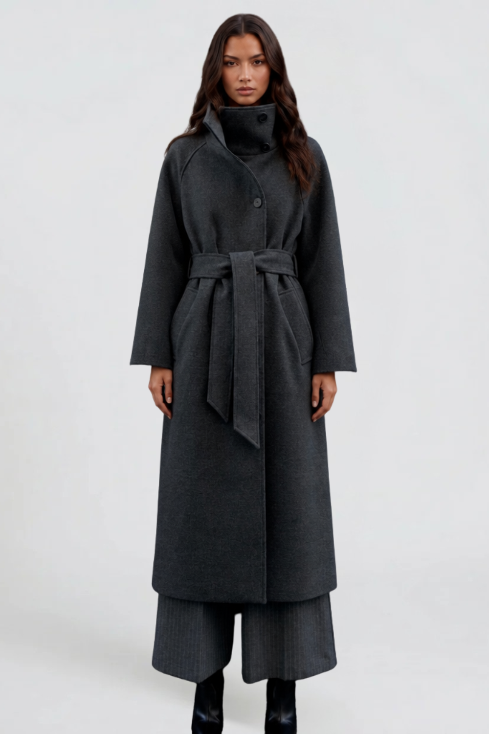Manteau long ceinturé Adriana