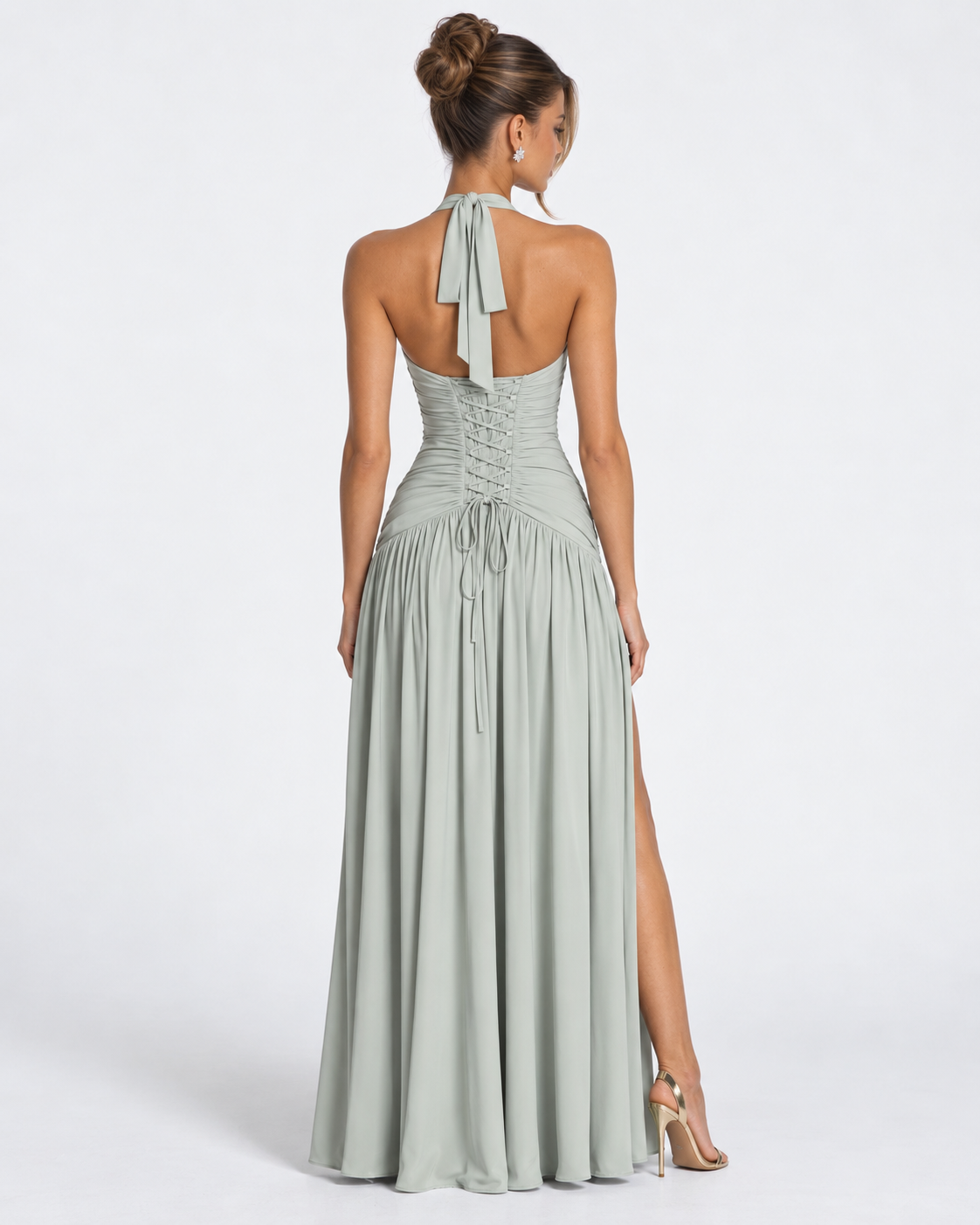 Robe longue froncée Serena – photo 5