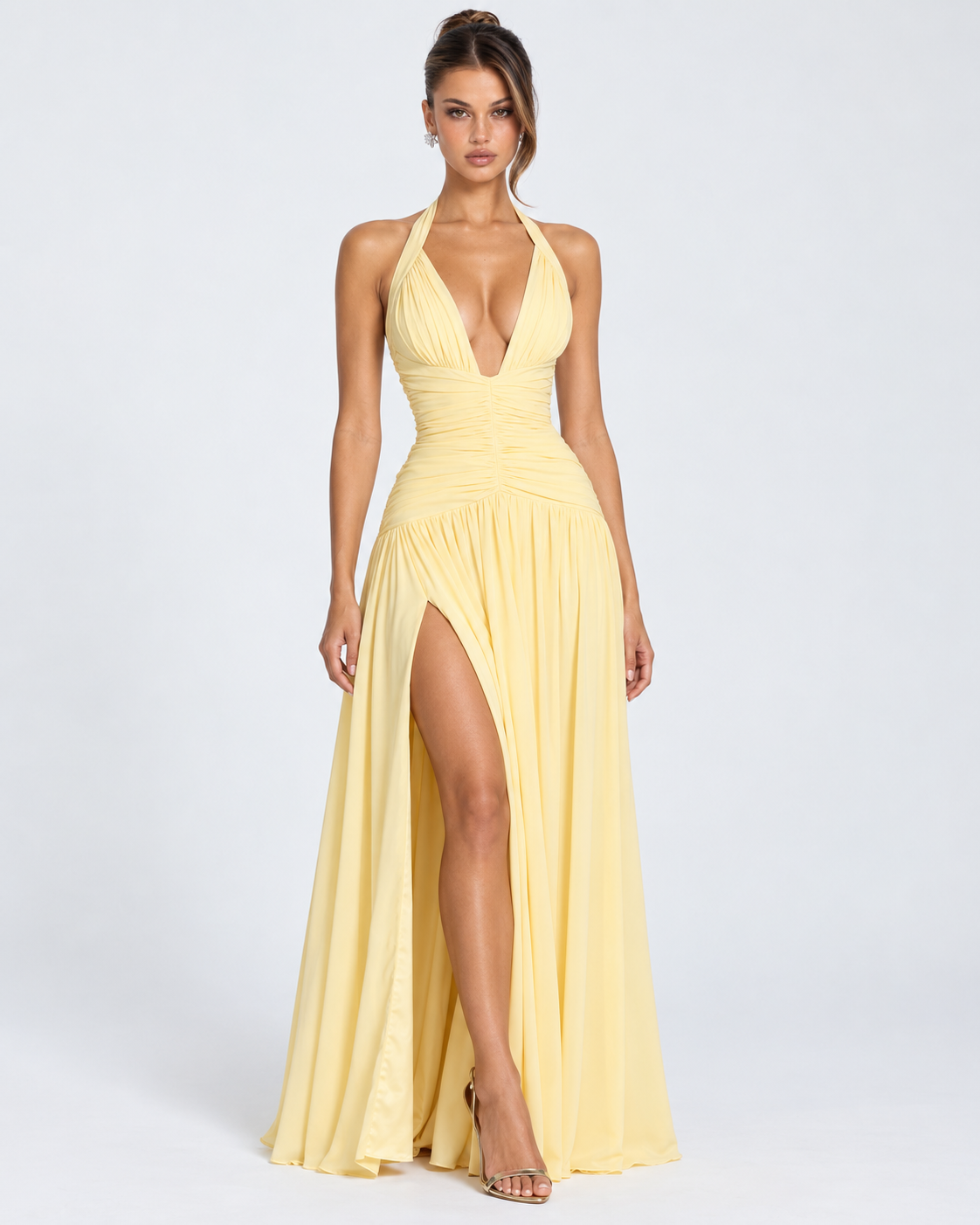 Robe longue froncée Serena – photo 6