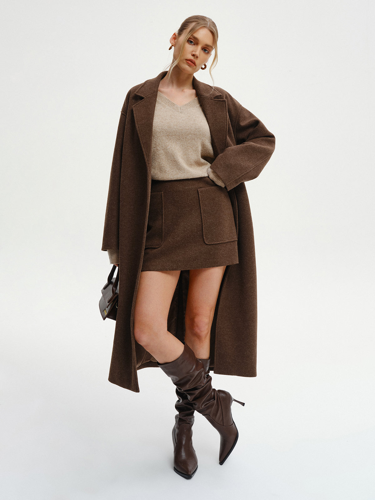 Manteau long oversize en tweed – photo 2
