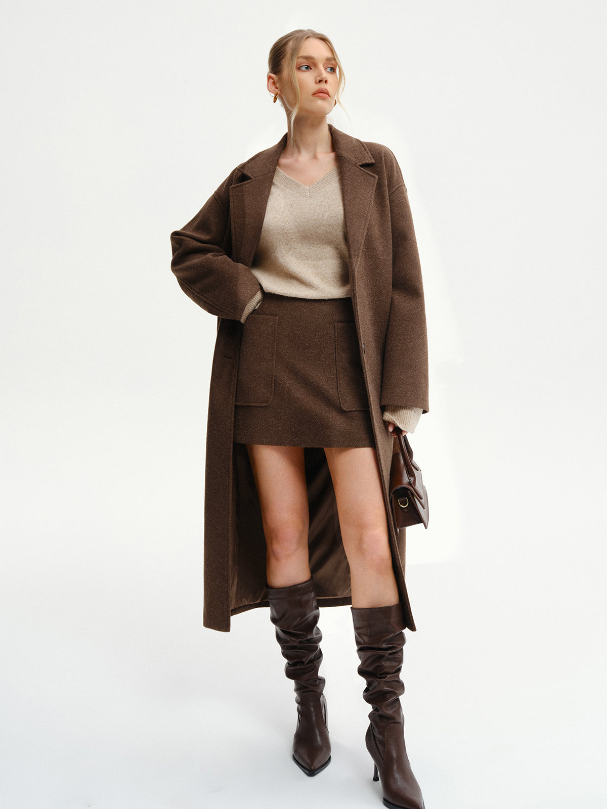 Manteau long oversize en tweed – photo 8