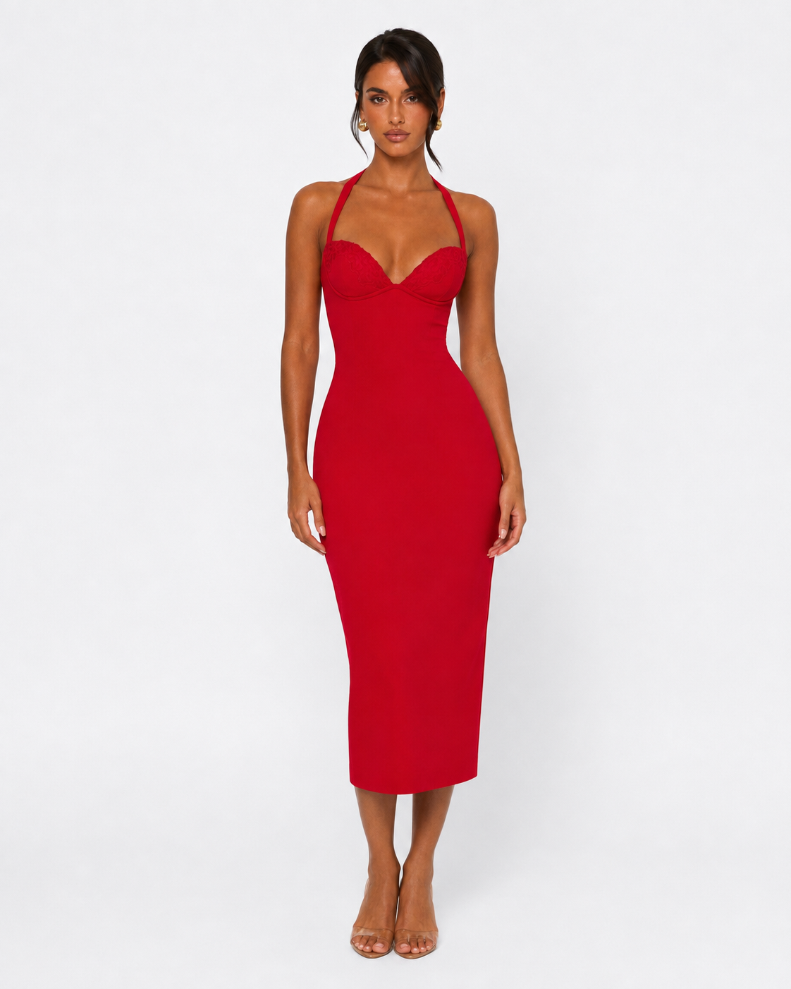 Robe midi en dentelle Amour