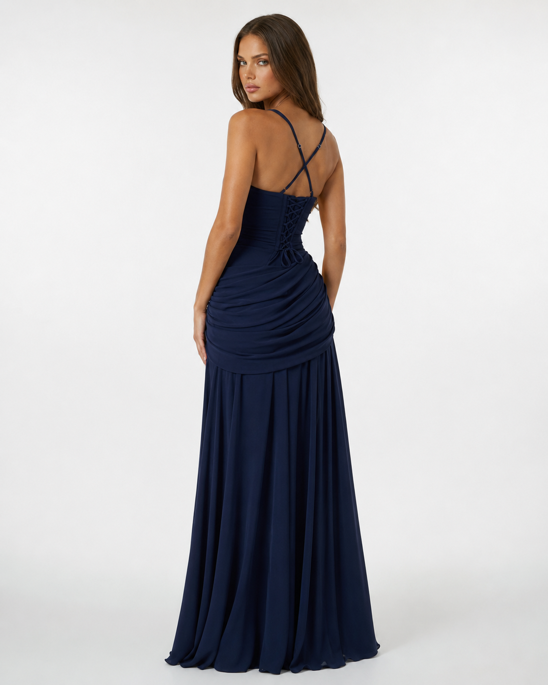 Robe longue drapée Sculpted Muse – photo 8