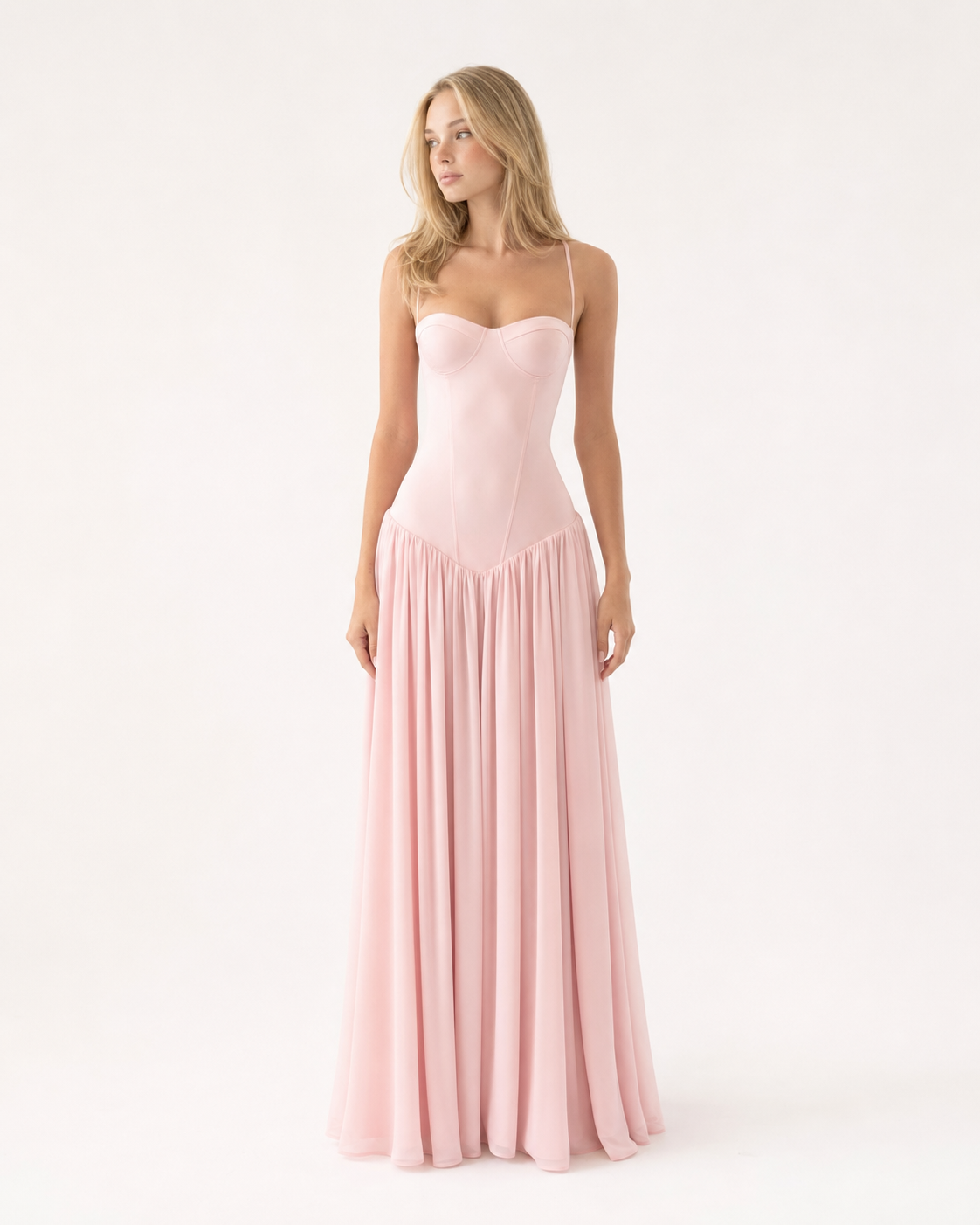 Robe longue corset Blush Belle – photo 4