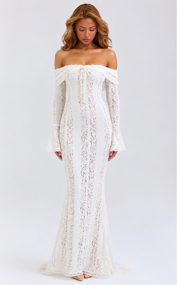 Robe longue en dentelle Ethereal – photo 12