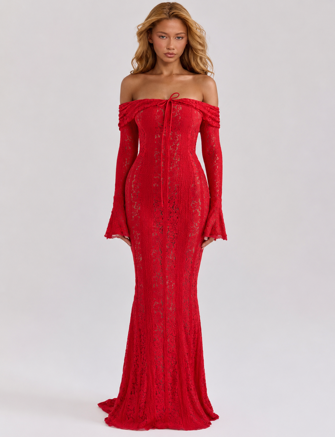 Robe longue en dentelle Ethereal – photo 4
