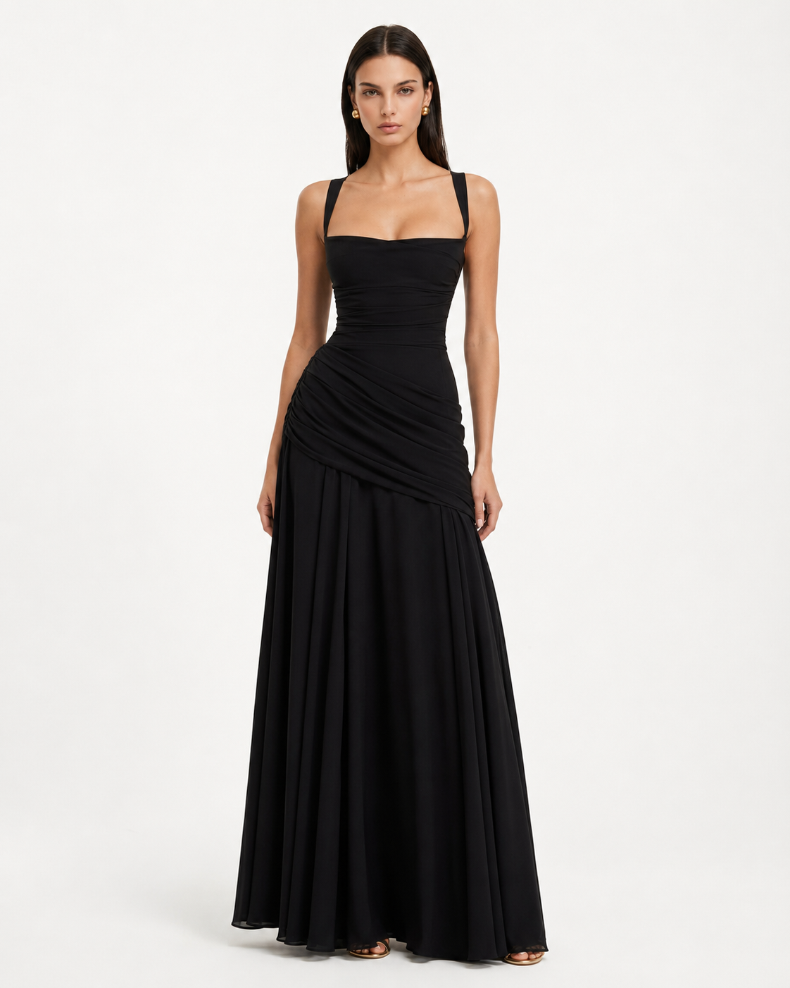 Robe longue drapée Sculpted Muse – photo 17