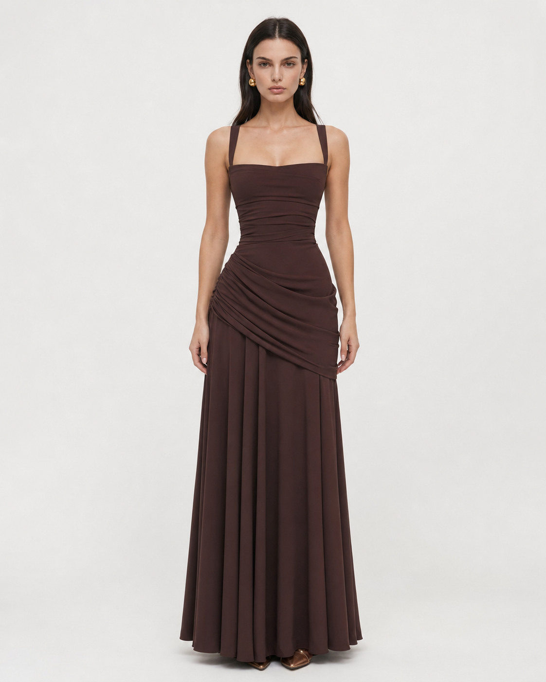 Robe longue drapée Sculpted Muse – photo 16