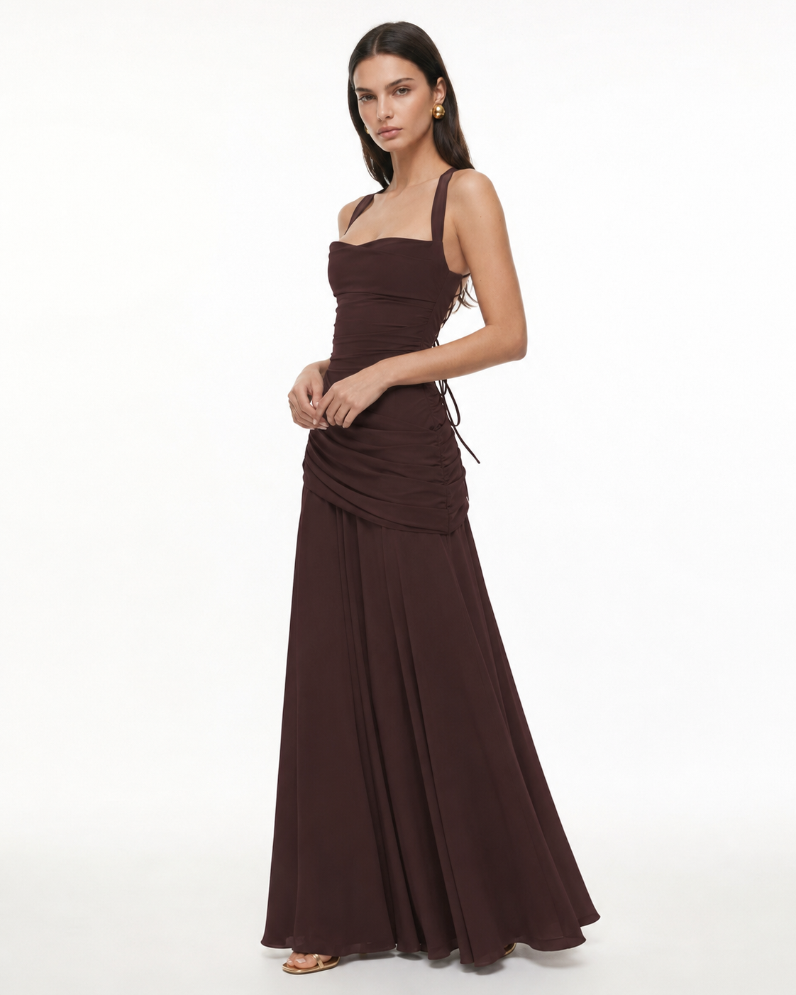 Robe longue drapée Sculpted Muse – photo 14