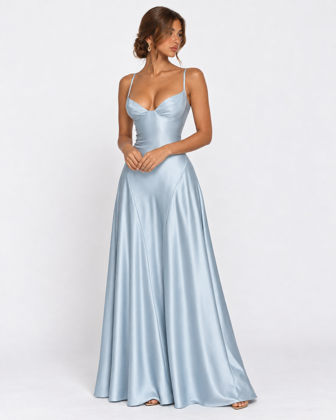 Robe longue en satin Midnight Romance – photo 17