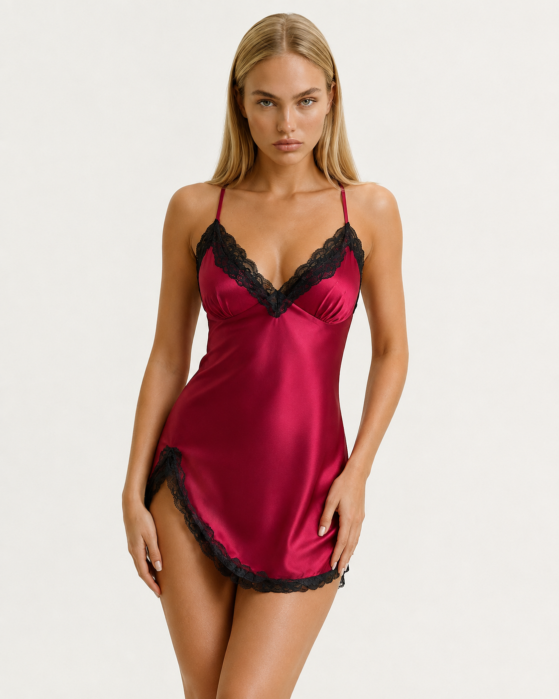 Chemise de nuit en satin et dentelle – photo 26