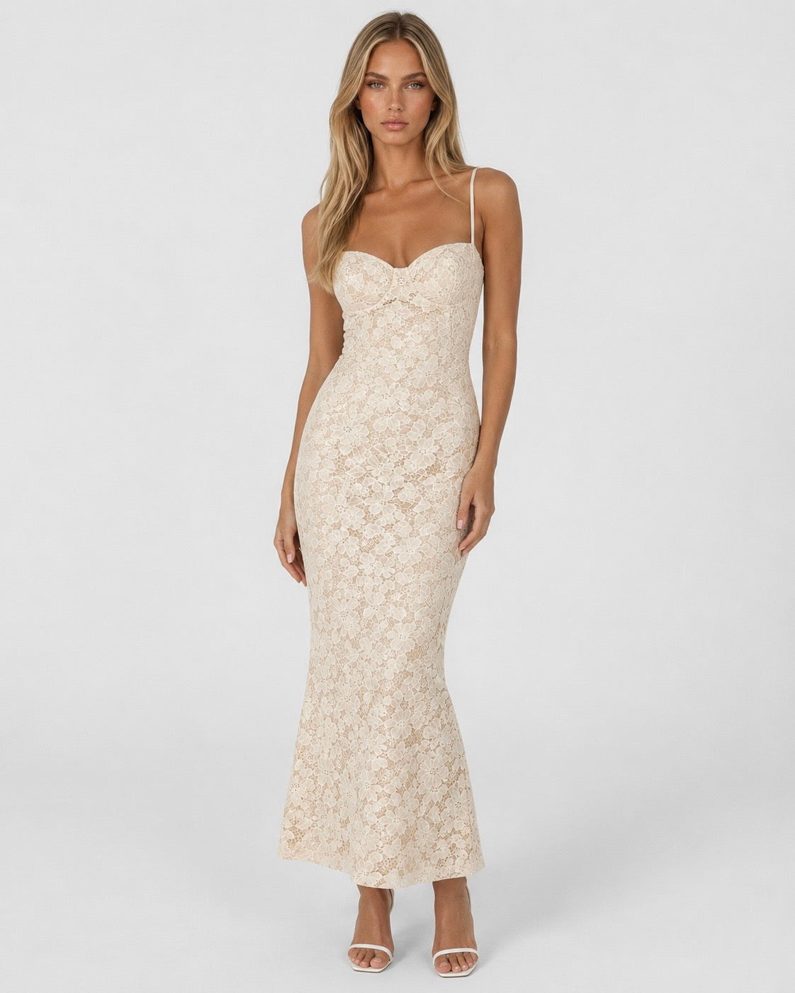 Robe longue en dentelle Love Story – photo 5
