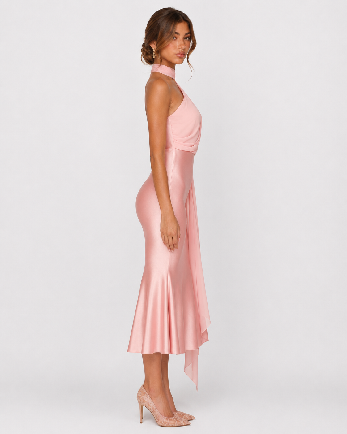 Robe midi en satin Seraphina – photo 4