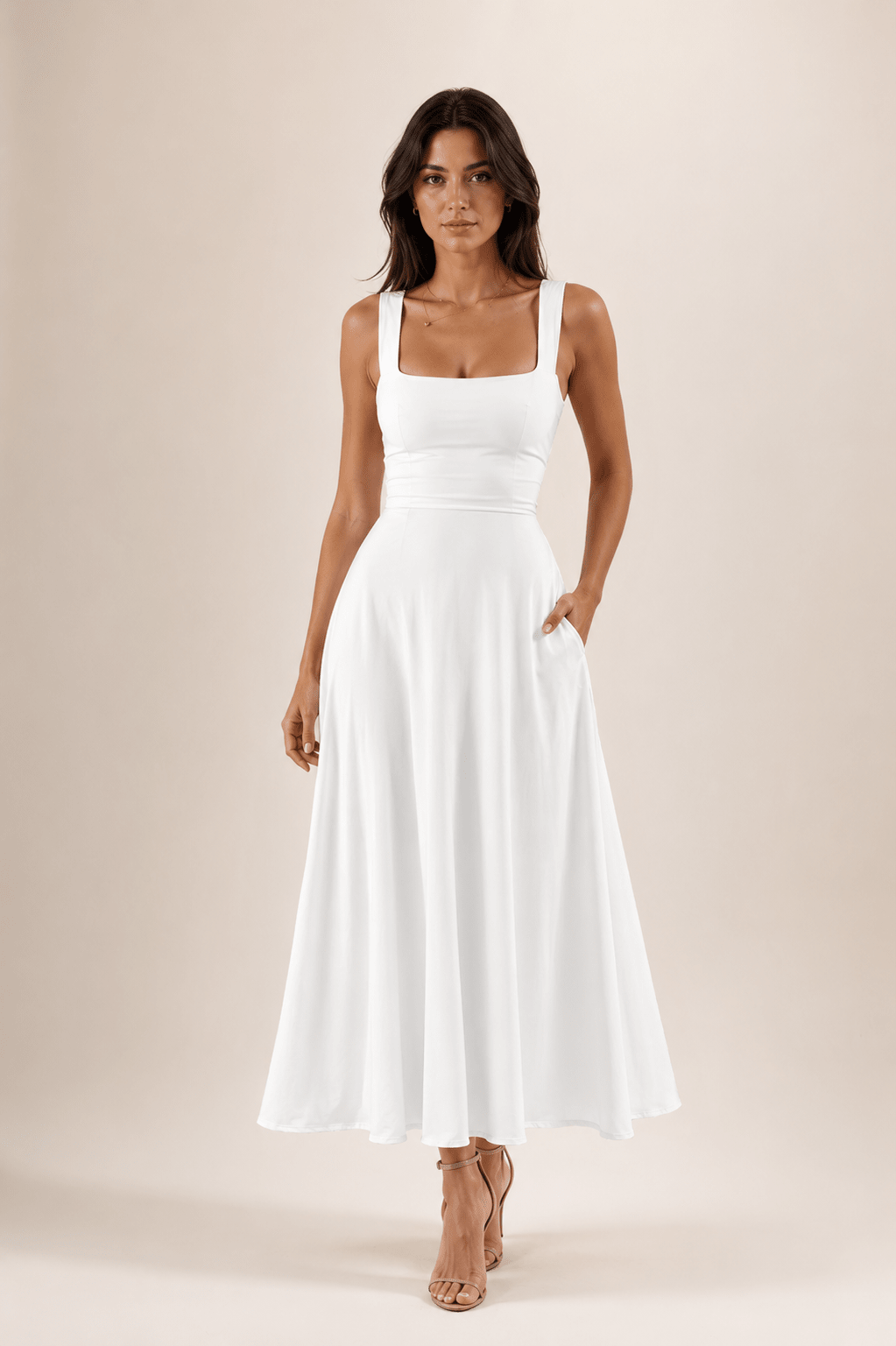 Robe midi Fiorella nouée au dos