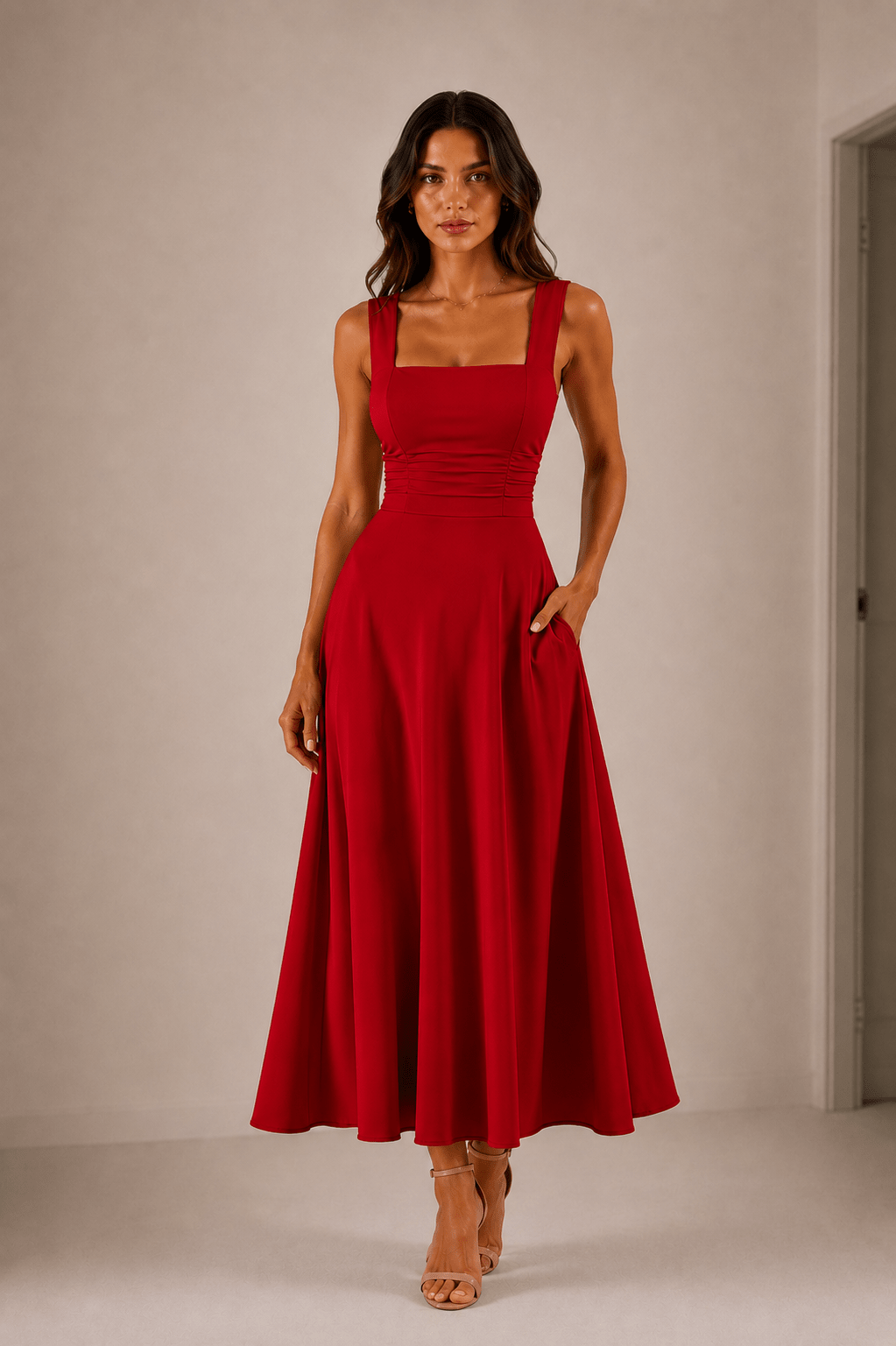 Robe midi Fiorella nouée au dos – photo 11