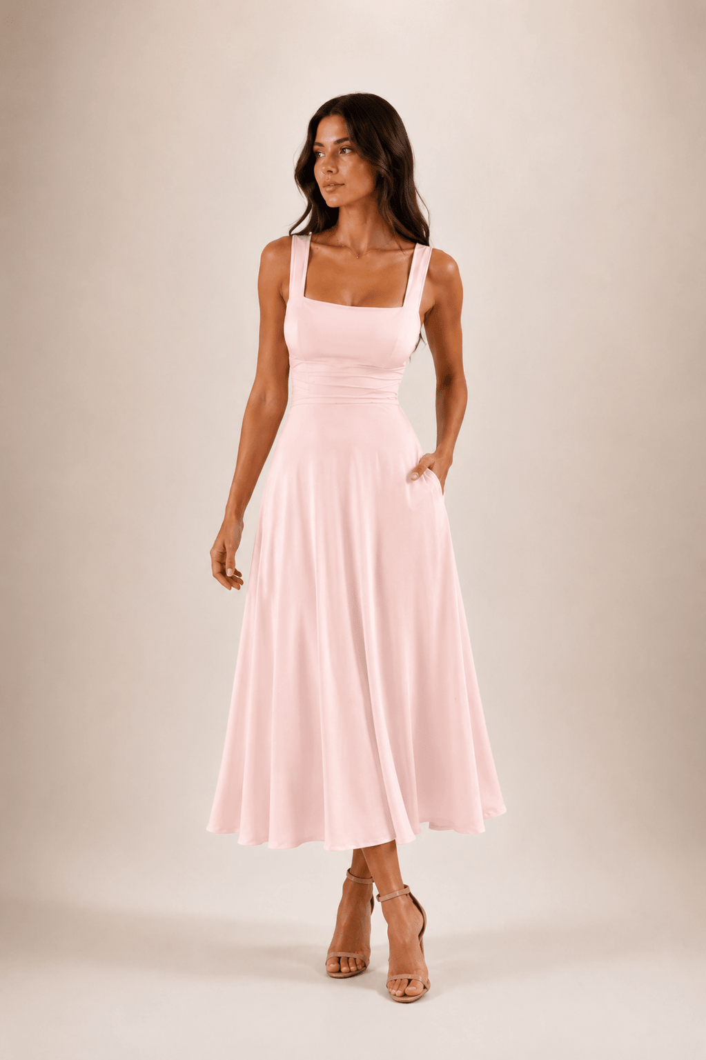 Robe midi Fiorella nouée au dos – photo 3